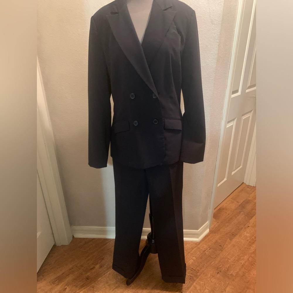 Black double breasted pantsuit